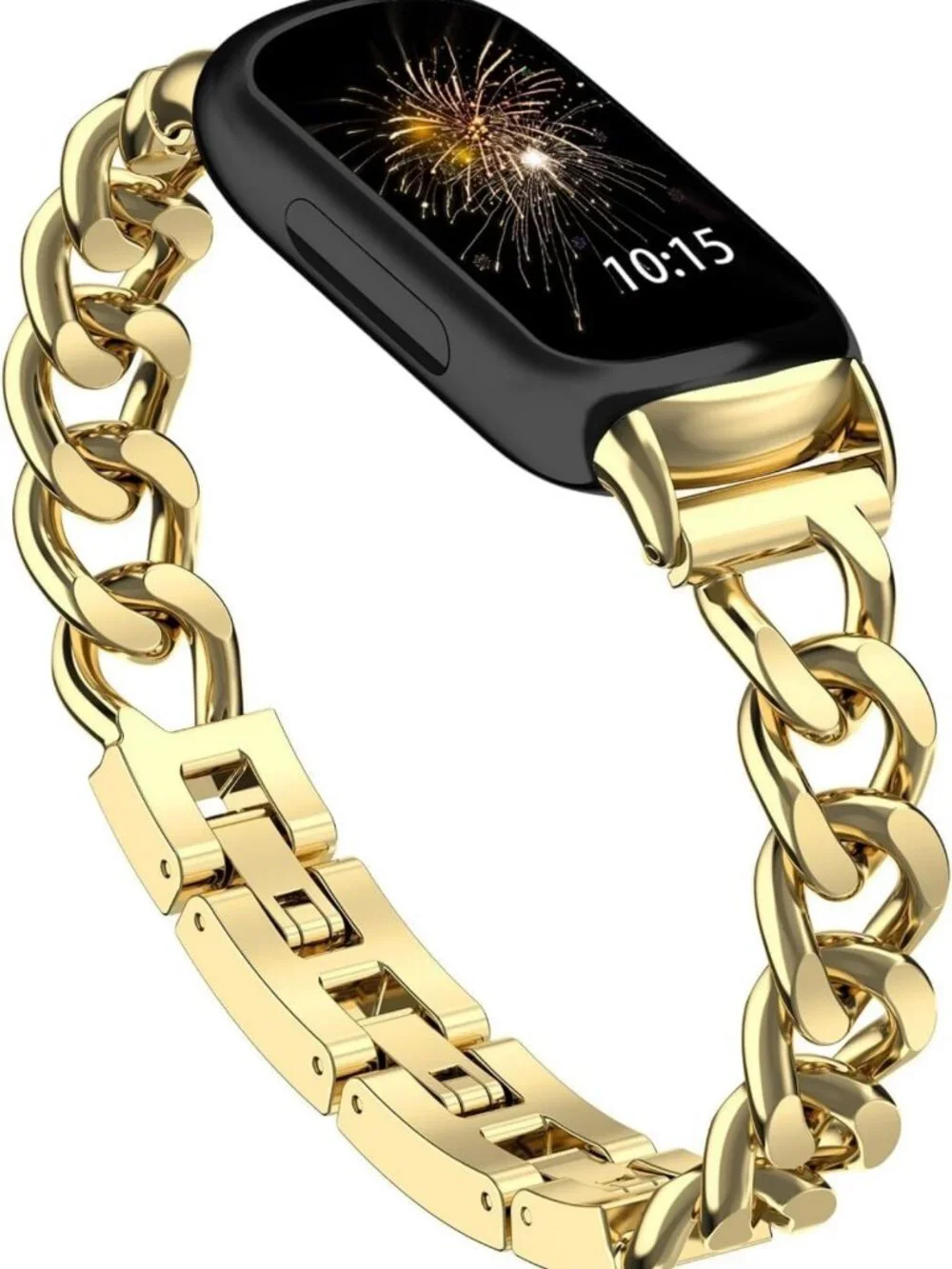 Stylish Adjustable Metal Chain Band for Fitbit Inspire 3 - Stainless Steel
